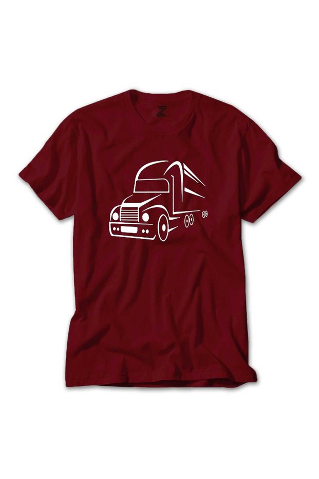 Truck Silhouette Color T-Shirt Red Color 5XL Size