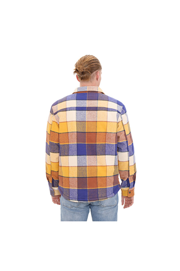 B0A6G5SDY11-R Timberland Sherpa Lined Overshirt Erkek G&ouml;mlek Mavi - 4