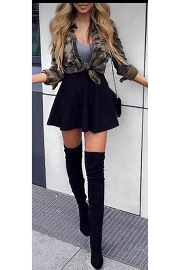 Süper Mini Scuba Kloş Etek - 1