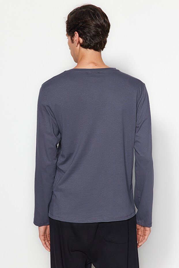 Czarny-granatowy-antracytowy Regularny/normalny krój 3-pak Basic 100% bawełna T-shirt TMNAW21TS0197 - 4