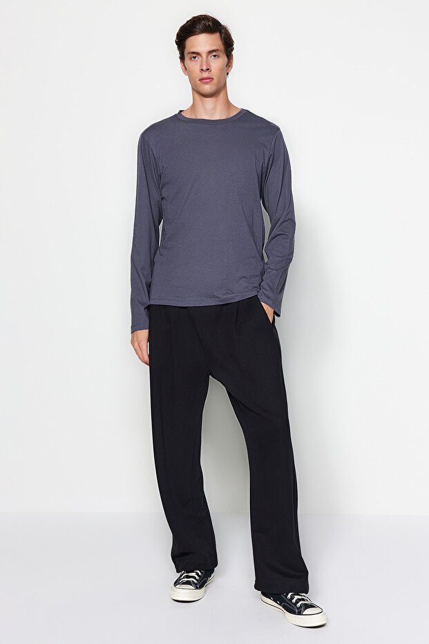 Czarny-granatowy-antracytowy Regularny/normalny krój 3-pak Basic 100% bawełna T-shirt TMNAW21TS0197 - 18