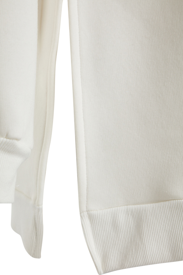 Bluza z dzianiny typu oversize/szeroki ecru, z rozcięciem i szczegółowym grubym polarem wewnątrz TWOAW23SW00195 - 7
