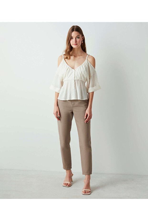 Polka Dot Pattern Blouse - 4