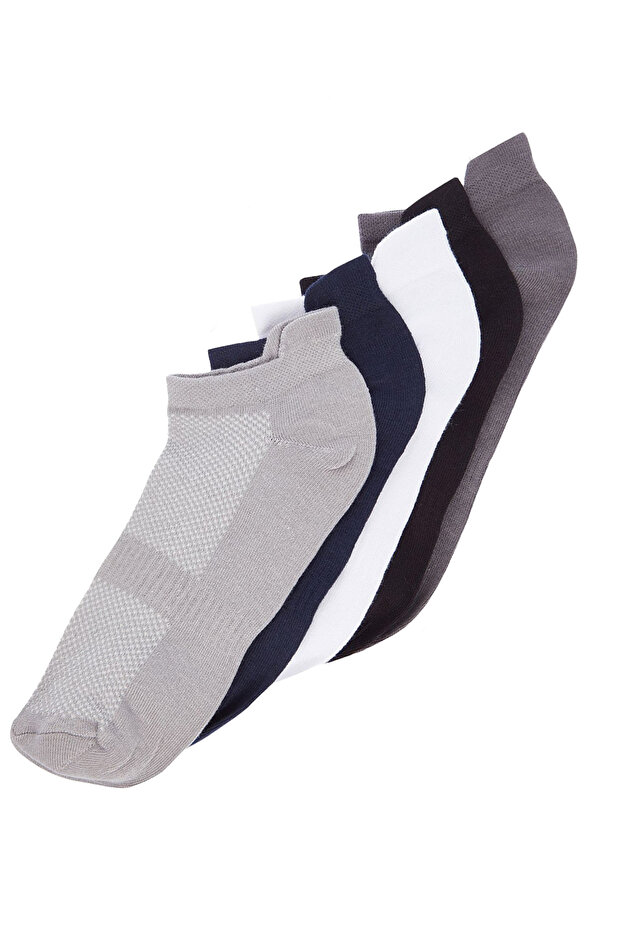 Çok Renkli 5'li Paket Lastikli Spor Patik-Kısa Çorap TMNAW24CO00009 - 2