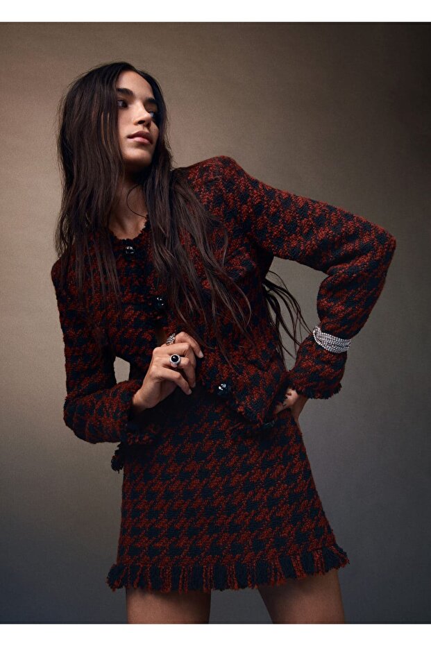 Püsküllü Tüvit Ceket - 8