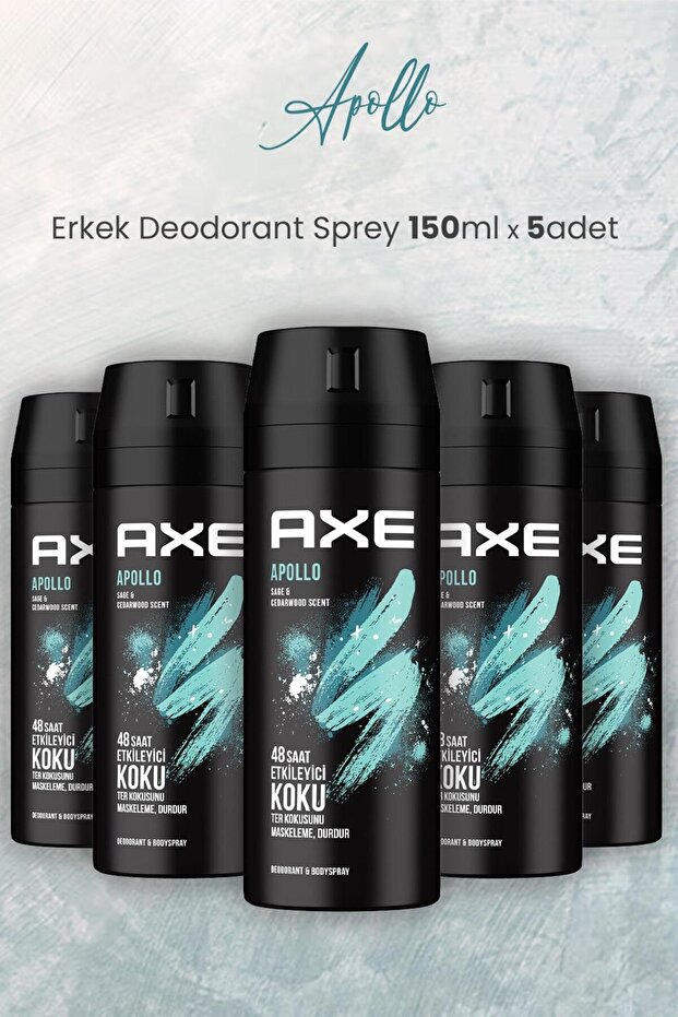 Apollo 150 ml Erkek Deodorant Sprey  5 Adet dvc-5015505 - 1