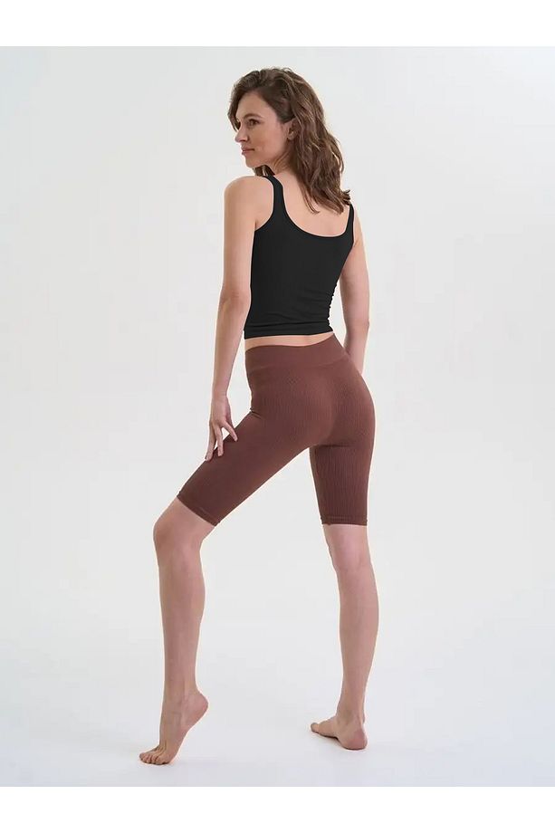 Marsala Model Dikişsiz Seamless Model Büstiyer Crop Fitilli Üst Model Crop Siyah Renk - 6