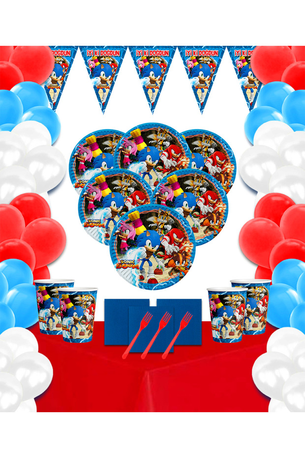 SONIC BOOM 24-Piece Birthday Party Supplies Set Ornaments