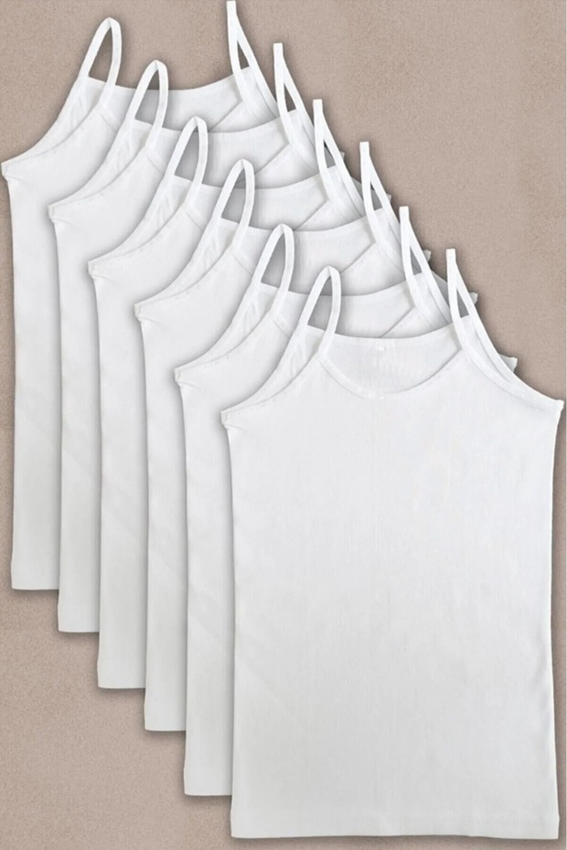 Girl's Cotton Combed Cotton Undershirt with 6 String Straps