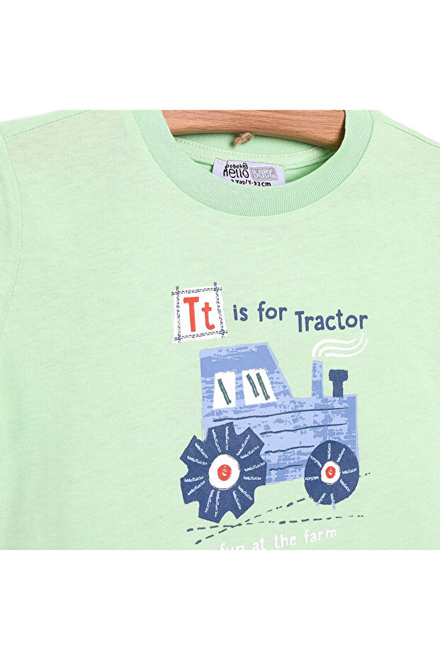 Basic Traktör Baskılı Tshirt Erkek Bebek - 2