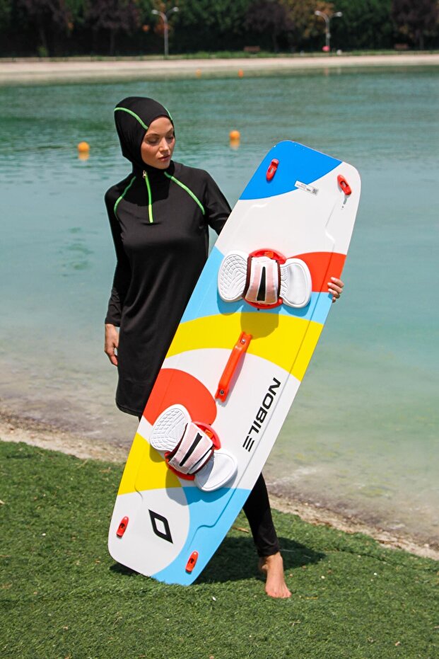 Black 3-Piece Performance Series Fully Covered Hijab Swimsuit M2234
