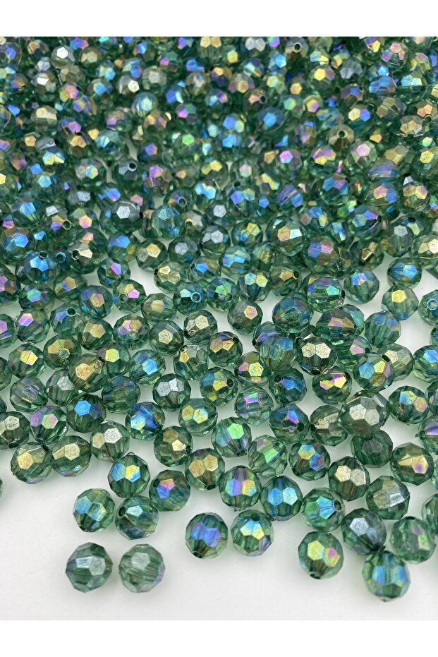 10mm Emerald Green Color Honeycomb Model Acrylic Beads with Janjan, Jewelry Bag Beads (100gr,~200 Pieces)