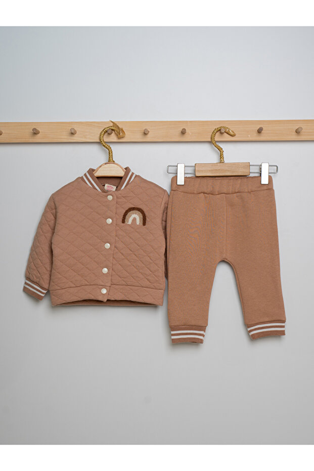 Baby Girl Cotton Long Sleeve Elastic Tracksuit Set