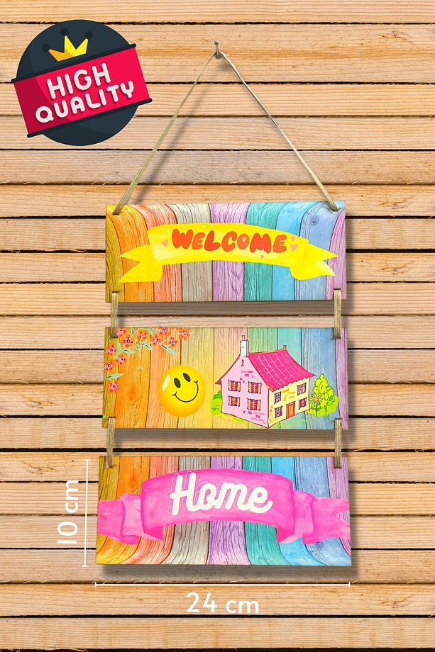Welcome Home Kapı Ve Duvar Süsü 3'lü Tablo - 6