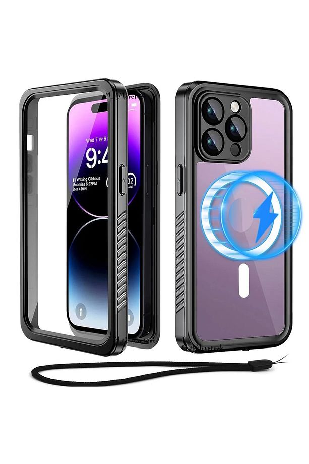 Iphone 14 Pro Max Uyumlu Kılıf 360 Derece Kaplar Proff Su Geçirmez Zırh Tank Manyetik Kapak - 1