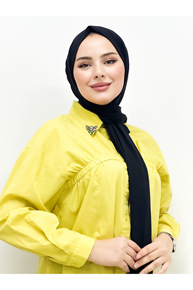 شال قطن ممشط أسود - 4