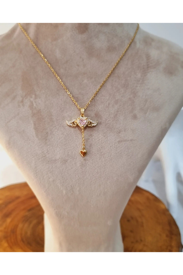 Kanatlı Kalp Model Kolye - 5