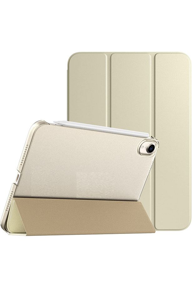 Apple Ipad Air 4 10.9" Pu Deri Smart Case A2072 A2316 A2324 A2325 Gold Kılıf - 1