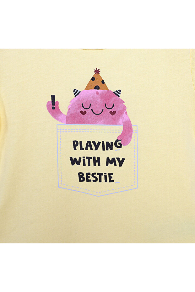 HelloBaby Basic Sevimli Hayvan Baskılı Tshirt Kız Bebek - 3