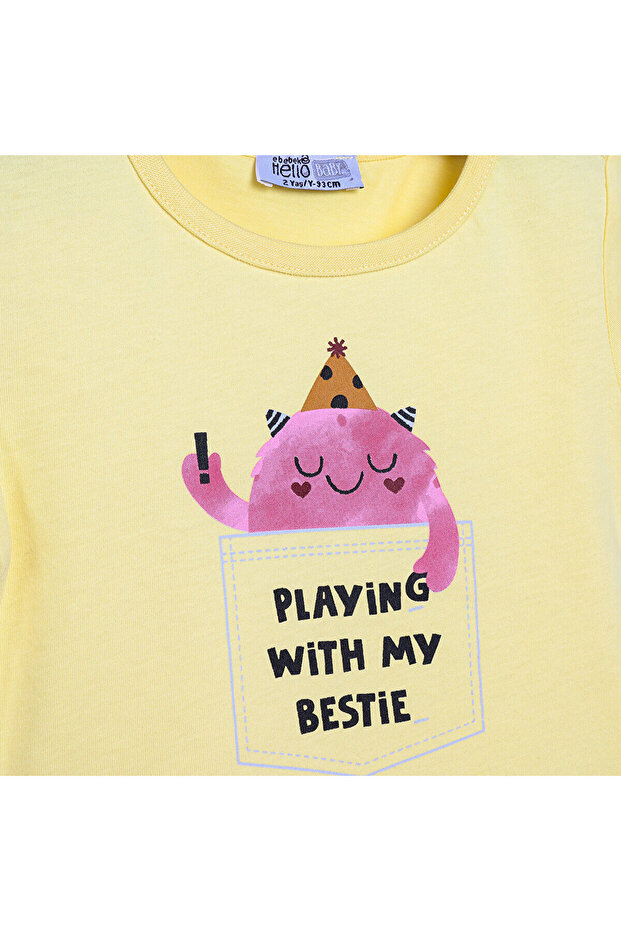 HelloBaby Basic Sevimli Hayvan Baskılı Tshirt Kız Bebek - 2