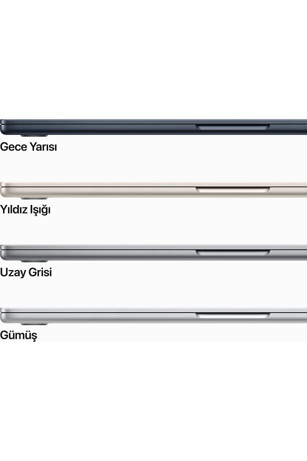 MacBook Air M2 8C CPU 10C GPU 16 GB 512 GB SSD 15.3" Gece Yarısı - 6