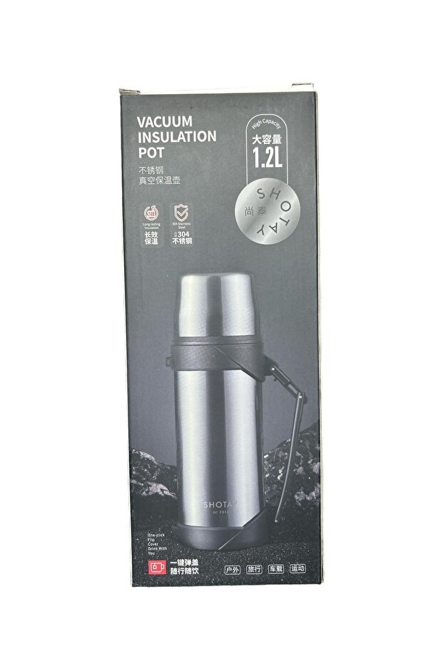304 Çelik Silver Termos 1.2 Litre - 2