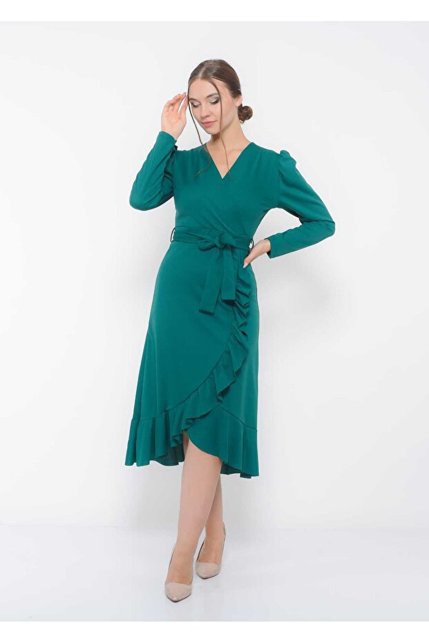 Rochie Crep cu maneca lunga - 4