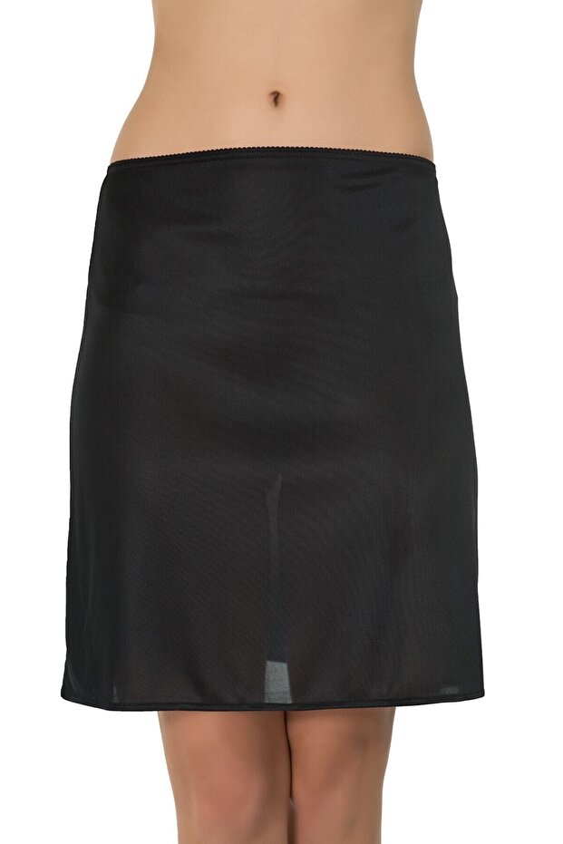 Basic Midi Jipon Kadın- Siyah - 1