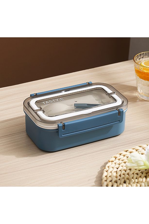 Bento 800ml Lunchbox Yeni Koleksiyon Tek Katlı Tek Bölmeli Çelik Sefer Tası Yemek Kutusu - 1