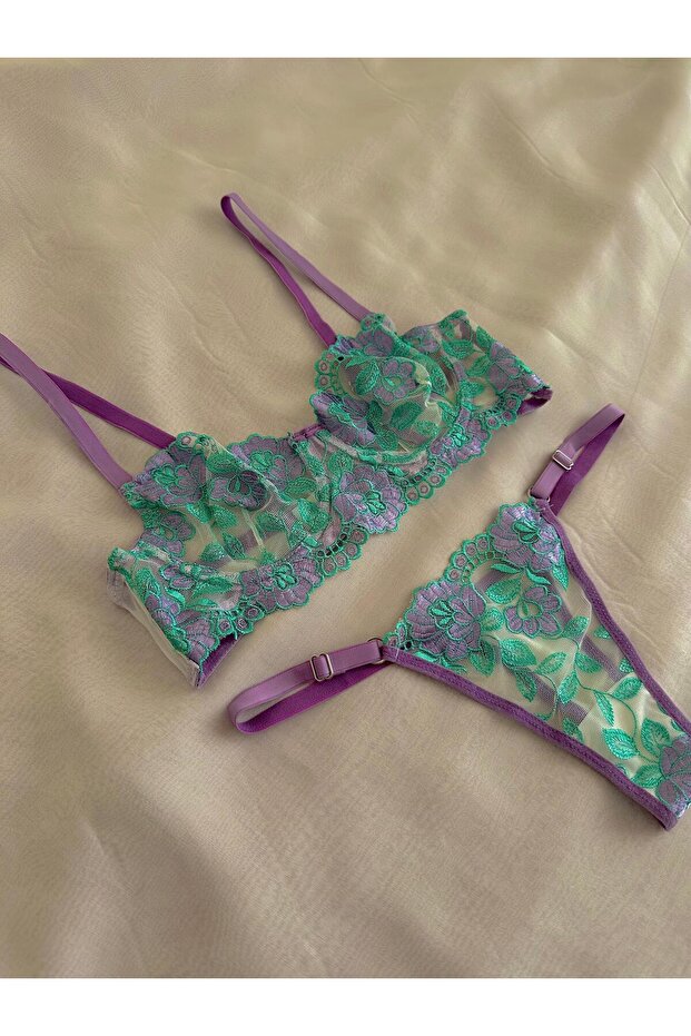 Double Mint Lilac Bralet Set - 1