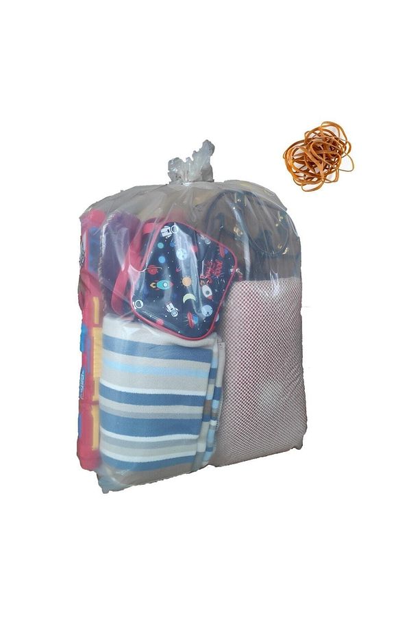 5 Adet Poşet 80x110 Şeffaf Lastikli Kokusuz Ev Taşıma Poşeti Taşınma Nakliye Çuvalı - 6