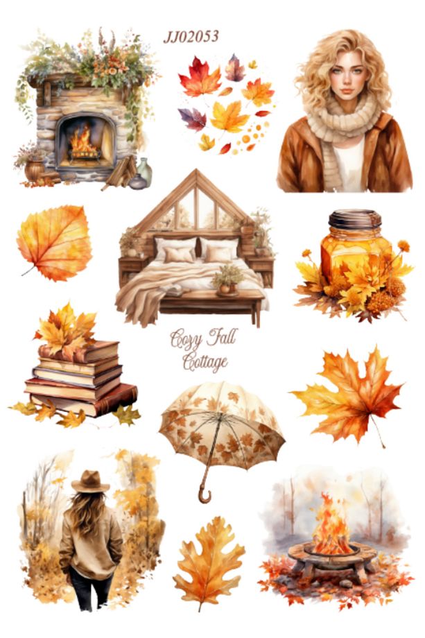 Cozy Fall Cottage 3 Adet Sayfa Şeffaf Sticker Seti ( Bullet Journal Ve Ajandalar İçin İdealdir) - 6