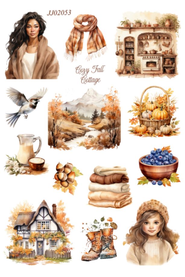 Cozy Fall Cottage 3 Adet Sayfa Şeffaf Sticker Seti ( Bullet Journal Ve Ajandalar İçin İdealdir) - 4