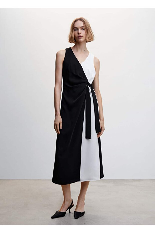 Φόρεμα δίχρωμο φιόγκο - 2