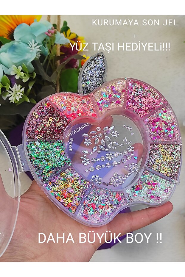 Large Size Shiny Glitter Gel - Shadow Creamy Glitter Face Stone with End-to-Dry Gift