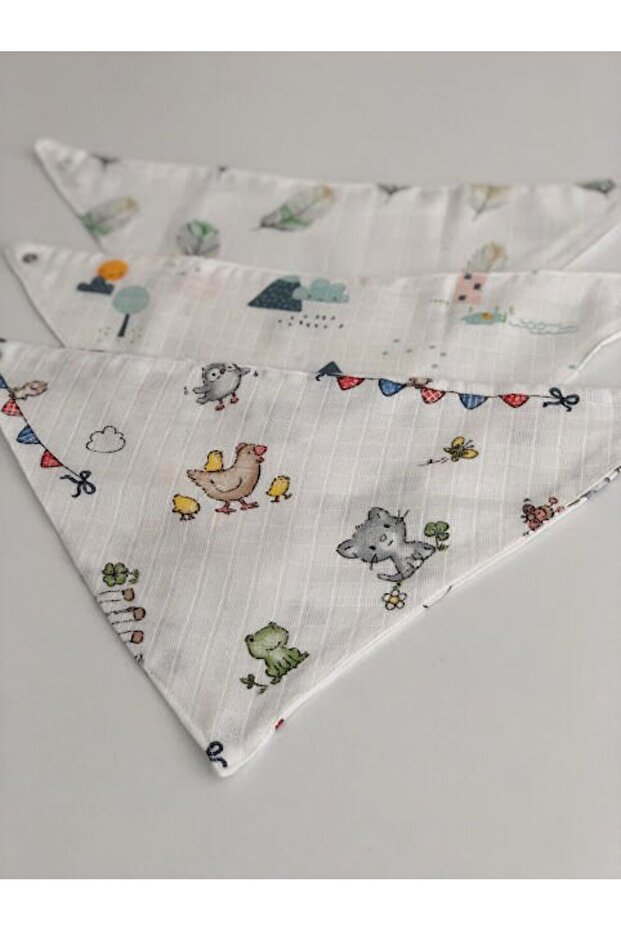 Muslin Apron Set Double Layer Mixed Pattern - 3