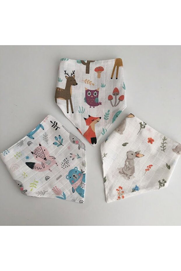 طقم مريلة موسلين بطبقة مزدوجة بنمط مختلط - 3