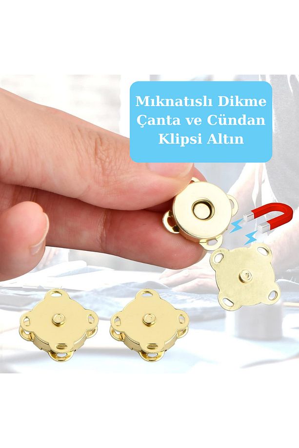 Mıknatıslı Dikme Çanta ve Cüzdan Klipsi Mıknatıslı Çıtçıt 10 Adet - 1