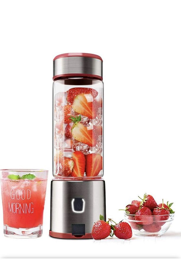 USB şarj edilebilir Blender kişisel 380ml cam yüzlü Blender sıkacağı küçük taşınabilir Blender - 5