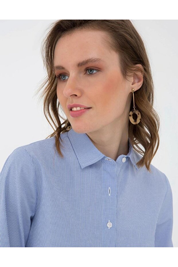 Kadın Uzun Kollu Basic Gömlek - 2