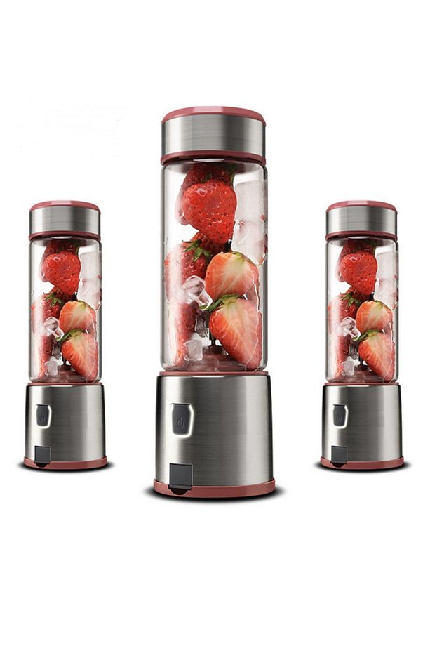 USB şarj edilebilir Blender kişisel 380ml cam yüzlü Blender sıkacağı küçük taşınabilir Blender - 4