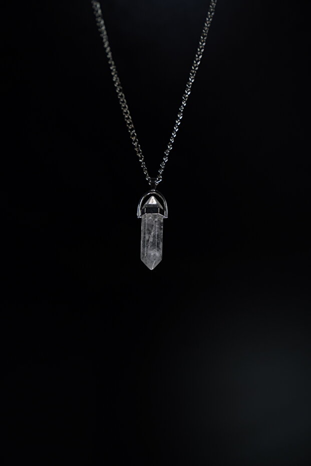 Kristal Kuvars Doğaltaş Kolye - 1