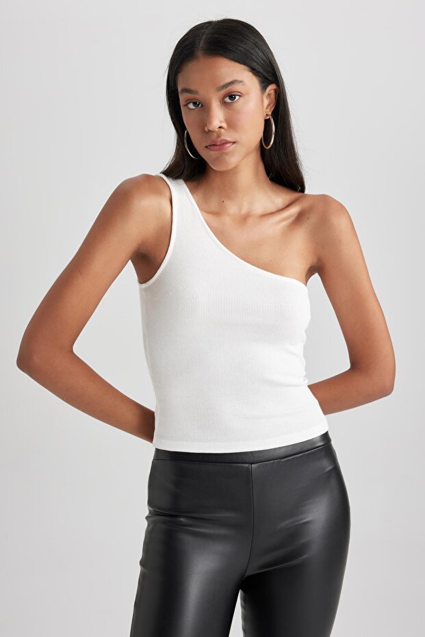 Slim Fit One Shoulder Ribbed Camisole Athlete A7453ax23au