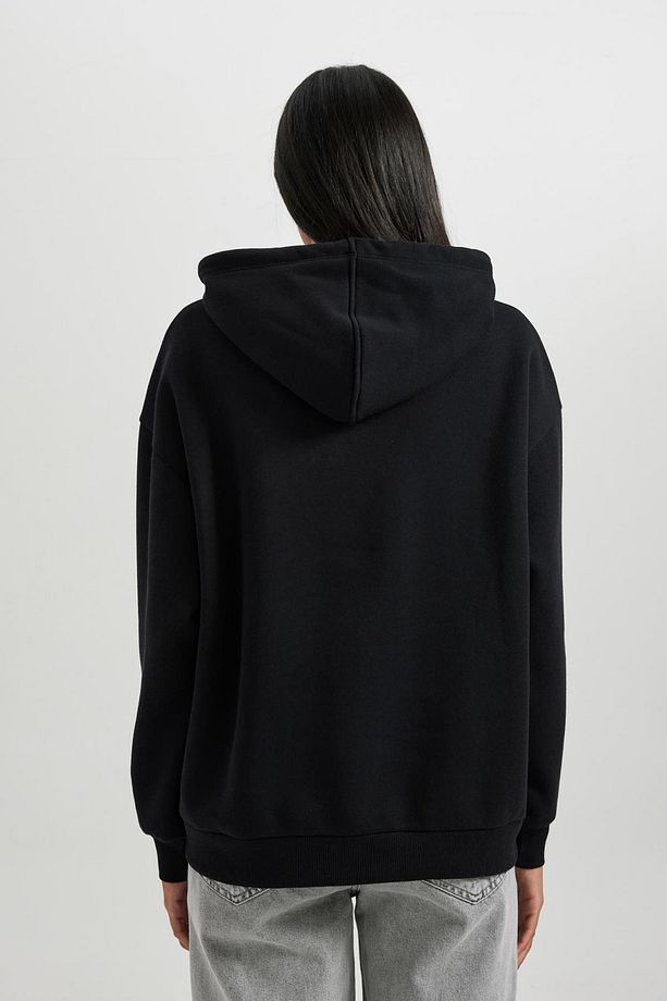 Oversize Fit Kapüşonlu Kalın Sweatshirt - 6