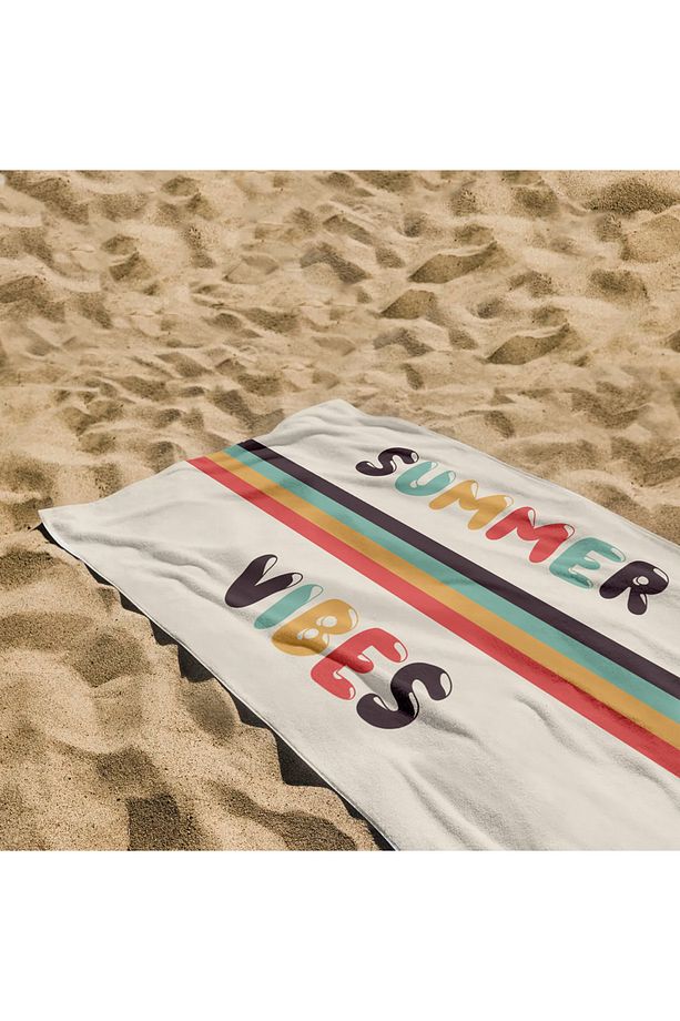 Summer Vibes / Retro Plaj Havlusu - Pamuk - 1