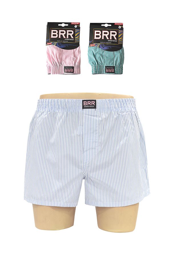 3’lü Paket Karışık Renk Pamuklu Poplin Boxer Şort - 1