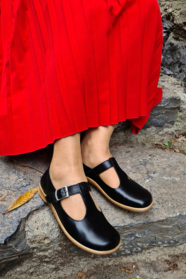 Black Genuine Leather Casual Shoes - Model Name Julia