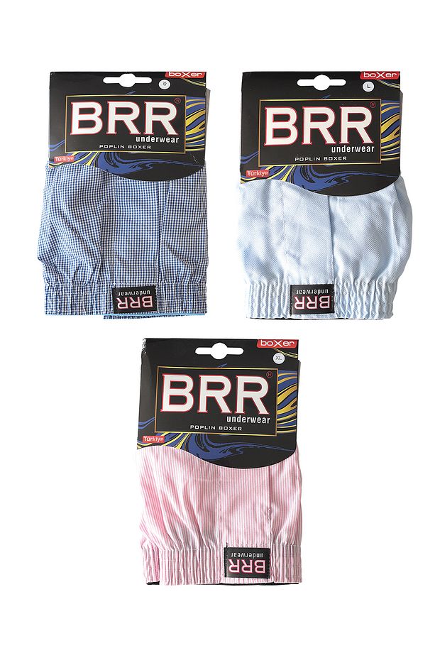 3’lü Paket Karışık Renk Pamuklu Poplin Boxer Şort - 5
