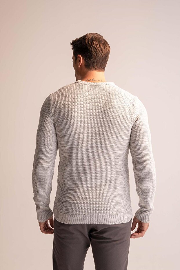 Regular Fit Bisiklet Yaka Triko Kazak - 5