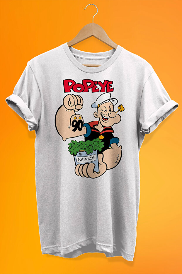تي شيرت Popeye (POPEYE) مطبوع 100% قطن كبير الحجم